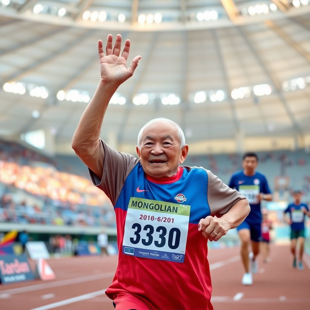92-летний спортсмен из Монголии выиграл забег на 100 метров за 18,29 секунды